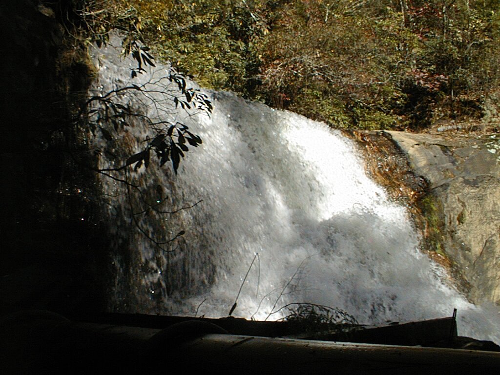 The falls from the top of the powerhouse